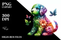 Abstract Watercolor Puppy PNG Product Image 3