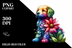 Abstract Watercolor Puppy PNG Product Image 1