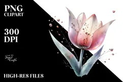 Tulip with Metallic Insertions, Transparent PNG Product Image 2