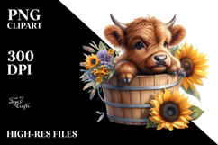 Cute Baby Highland Cow, PNG Product Image 2