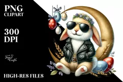 Goofy Bunny with Leather and Sunglasses PNG Product Image 2