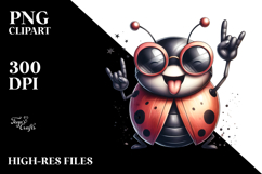 Funny Ladybug with Sunglasses PNG Product Image 2