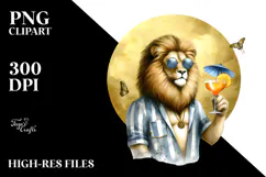 Lion in Beachwear PNG Product Image 2