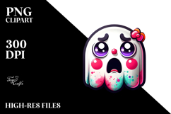 Chibi-style Clown Ghost with Disgusted Face PNG Product Image 2