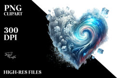 Digital Painting Ice Heart PNG Product Image 2