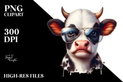Funny Baby Cow with Angry Face PNG Product Image 2