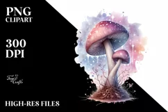 Pastel Glossy Magical Mushroom PNG Product Image 1