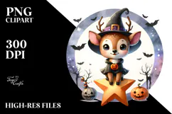 Cute Baby Deer Halloween Star PNG Product Image 2