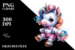 Colorful Baby Unicorn Swing PNG Product Image 1