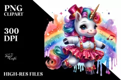 Colorful Baby Unicorn with Swing Dancer's Outfit, High-Res Product Image 1
