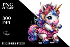 Colorful Baby Unicorn with Swing Dancer's Outfit, High-Res Product Image 3