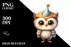 Baby Owl 2 Legs Party Hat Cute Clipart Product Image 1