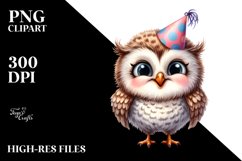 Standing Owl Party Hat | Sublimation | Clipart Product Image 3