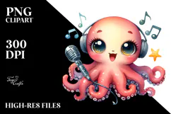 Colorful Baby Octopus PNG Product Image 2