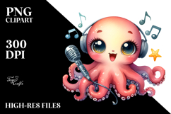 Colorful Baby Octopus PNG Product Image 2