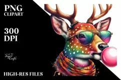 High Detail Watercolor Deer Chewing Gum Product Image 3