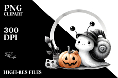 Cute Baby Snail Retro Halloween PNG Product Image 2