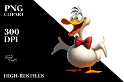 Goofy Cartoon Duck, PNG Product Image 2