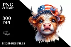 Confused Cow Portrait with Sun Hat Clipart Product Image 3