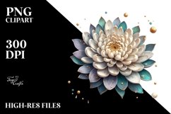 Wooden Stained Chrysanthemum | Clipart Product Image 1