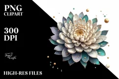 Wooden Stained Chrysanthemum | Clipart Product Image 1