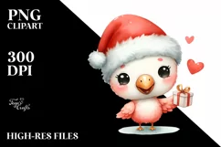 Expressive Flamingo with Santa Hat, Summer PNG Product Image 3