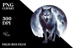Simple Werewolf Watercolor, Transparent PNG Product Image 2
