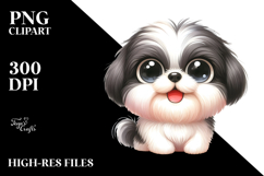 Happy Watercolor Baby Shih Tzu PNG Product Image 2