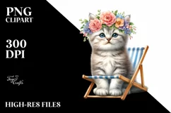 Colorful Kitten Beach Chair | Sublimation | Clipart Product Image 3