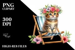 Colorful Kitten Beach Chair | Sublimation | Clipart Product Image 3
