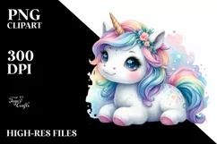 Colorful Baby Unicorn PNG Product Image 3