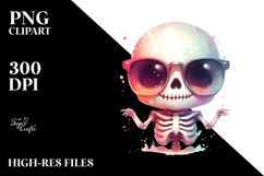 Funny Skeleton with Sunglasses PNG Product Image 2