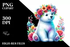 Vibrant Cartoon-Style Polar Bear PNG Product Image 3