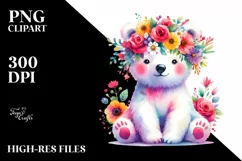Vibrant Cartoon-Style Polar Bear PNG Product Image 3