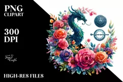 Artistic Seal Retro Vibrant Watercolor Flowers Product Image 1