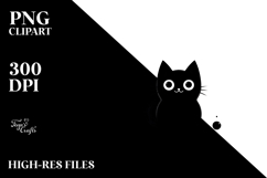 Funny Black Cat Digital Painting PNG Product Image 2