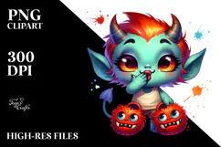 Cute Demon Blowing Kiss PNG Product Image 2