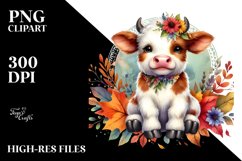 Vibrant Baby Cow Clipart Product Image 1