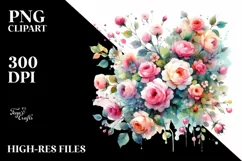 Colorful Abstract Roses Clipart PNG Product Image 3