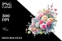 Colorful Abstract Roses Clipart PNG Product Image 3