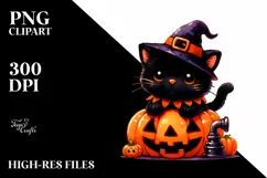 Cute Baby Black Cat Halloween Costume | Clipart Product Image 1
