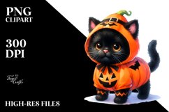 Cute Baby Black Cat Halloween Costume | Clipart Product Image 1
