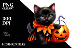 Cute Baby Black Cat Halloween Costume | Clipart Product Image 2