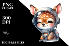 Cute Baby Deer with Astronaut Helmet, PNG Product Image 2