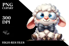 Cute Cartoon Lamb PNG Product Image 2
