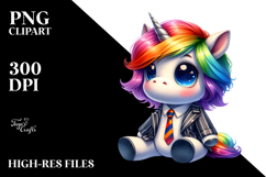 Vibrant Drawing of Baby Unicorn PNG Product Image 2