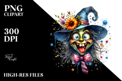 Silly Witch with Flower in Mouth PNG Product Image 2