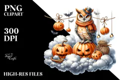 Mystical Owl on Cloud with Jacko Landerns PNG Product Image 2