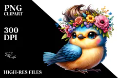 Cute Vibrant Baby Bird PNG Product Image 2