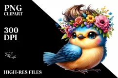 Cute Vibrant Baby Bird PNG Product Image 1